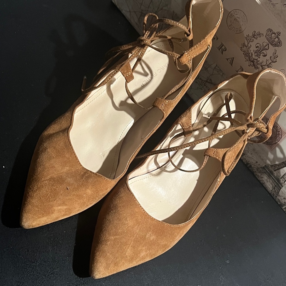 Marc Fisher Brown Lace-Up wedge shoes